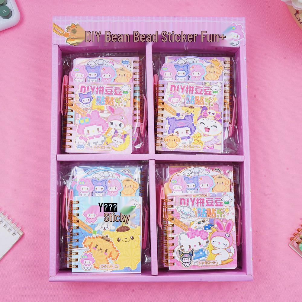 Sanrio Character Beaded Coil Notebook - Cute Cartoon Design, Portable Notepad, Perfect Student Birthday Gift
