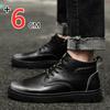 Spring/Winter Cowhide Man Elevator Boots Hidden Heel Warm Heightening Shoes For Men Increase Insole 6CM Casual Lift Leather Shoe