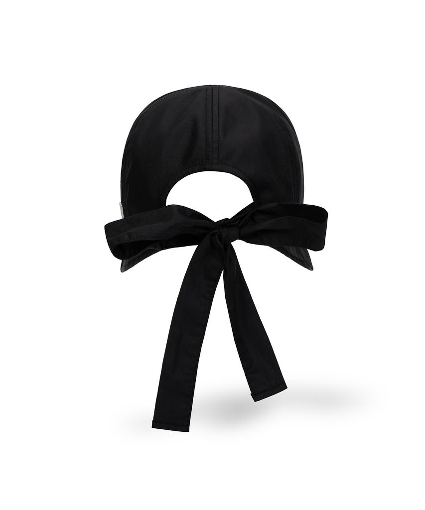 Bajal Va Studded Ribbon Bonnet Hat Black