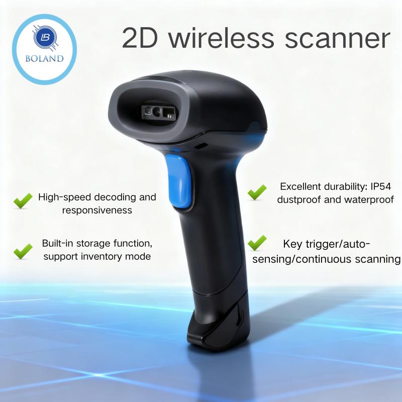 Portable Scanner Wired/Wireless/Bluetooth Reader Handheld QR Scanner 1D 2D Barcode Reader for Mobile Payment Store