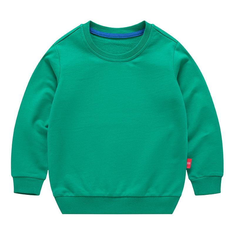 Spring Children's Cotton Sweatshirt Boy and Girl Casual Solid Plain Hoodies Tops 3-10 Years Kids Long Sleeve T-shirt Cltohes