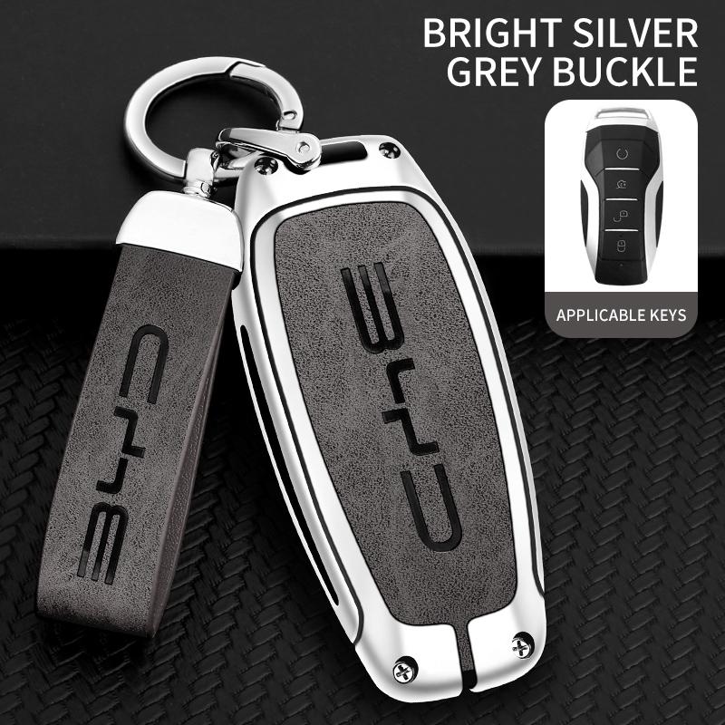 Zinc Alloy Leather Car Key Case Byd Song Plus Atto 3 Han Ev Dolphin Tang Dm Qin Yuan Dolphin Key Holder Car Key Case Key Chain