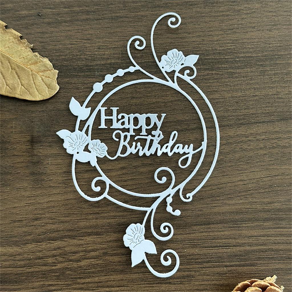 Birthday Wreath Carbon Steel Die Cut Templates Decorative Embossing Paper Die for Scrapbooking Photo Album Card Making