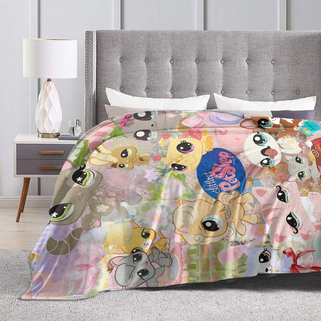 Littlest Pet Shop Blanket  Soft Funny Plush Throw Blanket For Living Room Decorative Flannel Bedspread Bed Cover