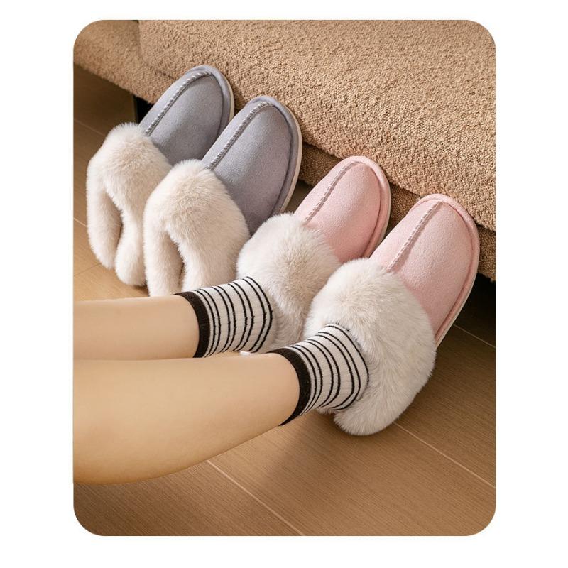 Хлопковые тапочки Противоскользящие плюшевые тапочки 42-43 кирпич красный — фото 14