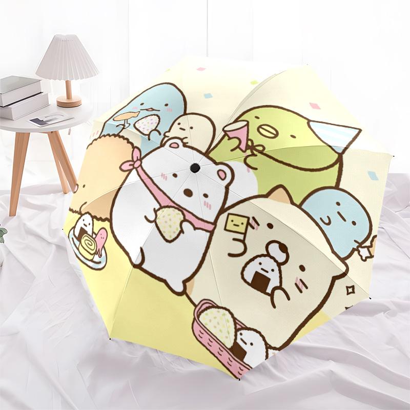 Узор Sumikko Gurashi, автоматический складной зонт, портативная и складная конструкция, 8 спиц, рождественский или день рождения подарок.