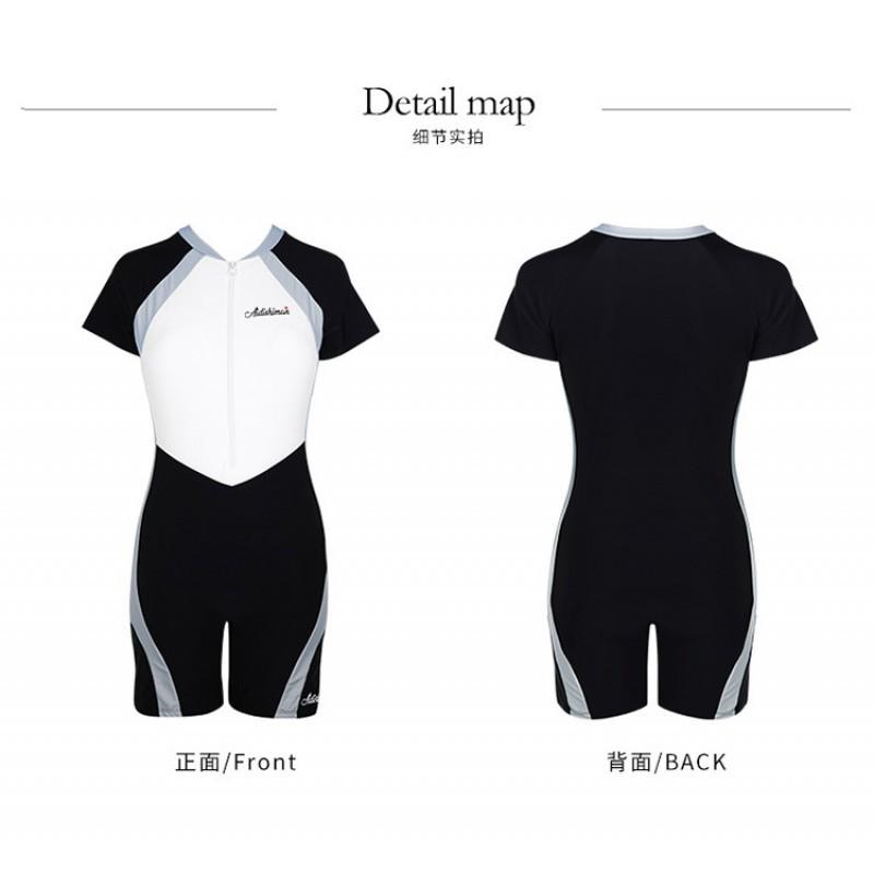 Large Size Swimsuit Women's One-piece Boxer Sunblock Slimming Belly-covering Swimming Pool Hot Sports Suit