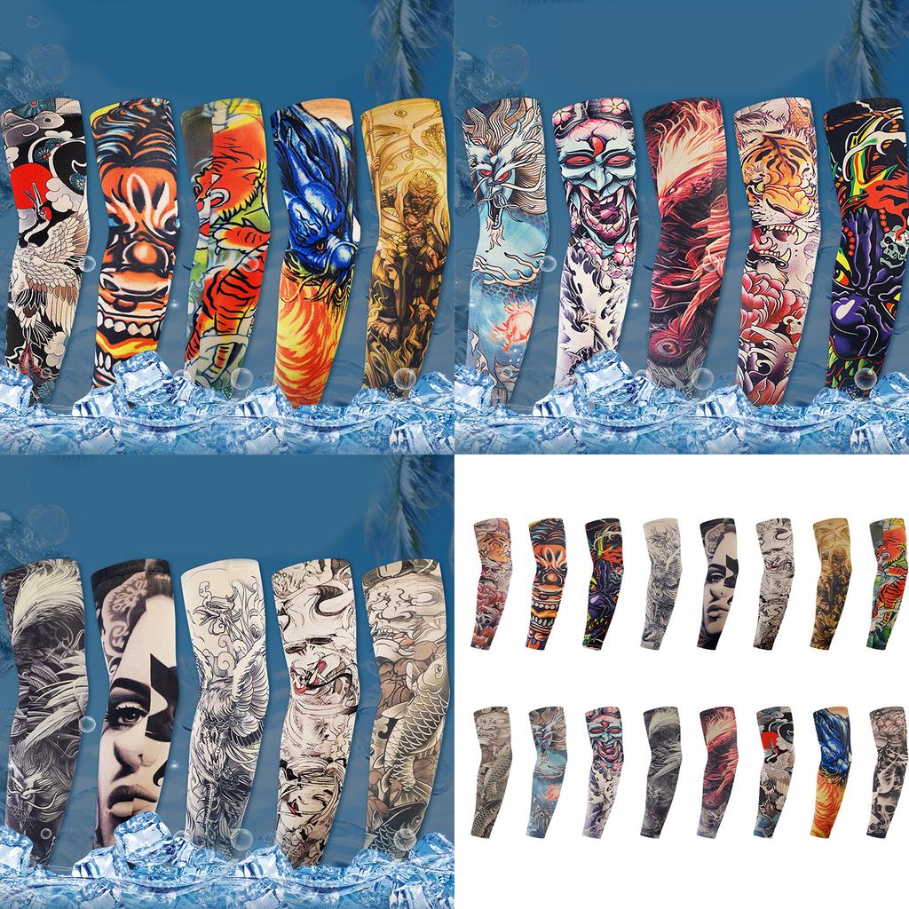 Unisex False Tattoo Sleeves For Halloween Party And Outdoor Activities Fun Temporary Tattoo Arm Stockings