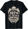 51 Years Old Gifts Men Vintage Made in 1974 51th Birthday T-Shirt Custom Printed Graphic T Shirts Graphic T Shirts Camiseta