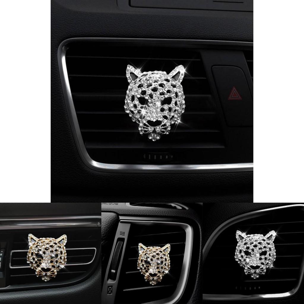 Nový Leopardí Klip do Větracího Otvoru Auta na Parfém Aromaterapii s Diamantovou Hlavou Leoparda Personalizovaná Dekorace Interiéru Auta