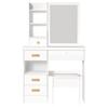 Vanity Desk with Sliding Mirror, Bedroom Dressing Table, Makeup Table with 5 Drawers & Shelves, Hidden Storage Space