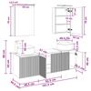 5 Piece Bathroom Cabinet Set Concrete Grey Particleboard