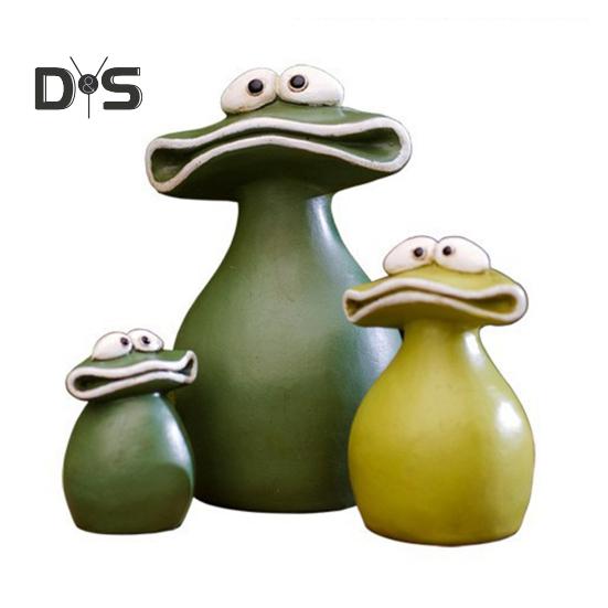 Froschfigur mit großem Mund, Froschfamilie, Ornament aus Kunstharz, wasserdicht, Cartoon-Frosch, Gartenstatue für den Innen- und Außenbereich