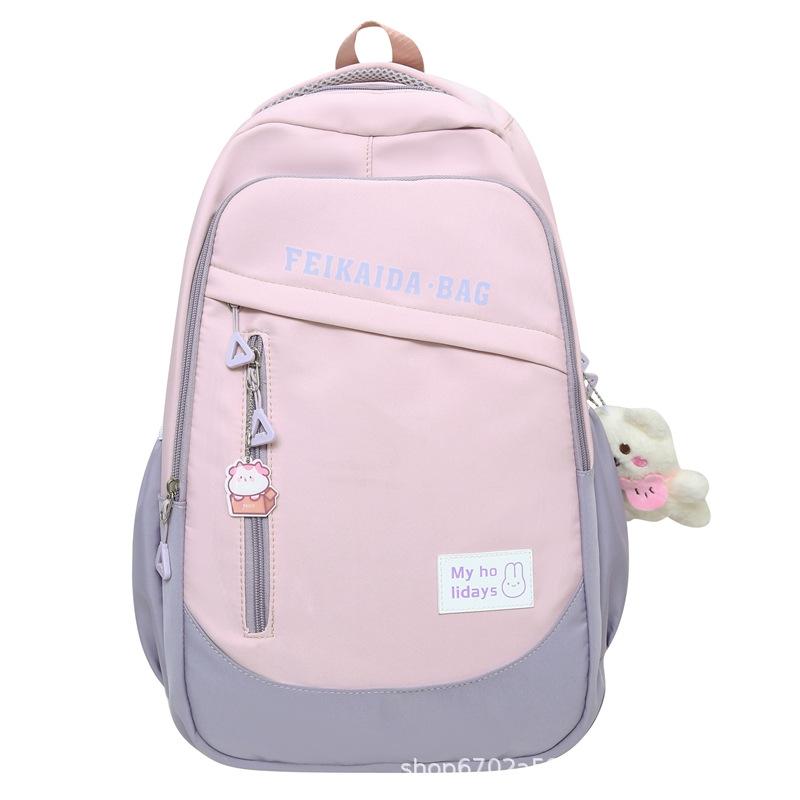 Student schoolbag new casual large-capacity backpack men's color matching small fresh and lightweight backpack girl