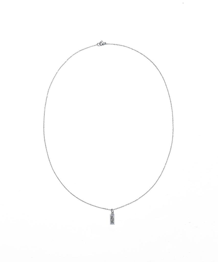 51Percent Logo Bar Necklace - Silver