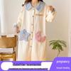 New Style Air Cotton Maternity Nursing Nightdress – Long Sleeve, Suitable for Autumn/Winter, Perfect for Postpartum/Breastfeeding