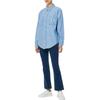 Calvin Klein Solid Color Oversized Denim Long Sleeve Shirt Women tops Light-Blue J224343-1AA