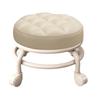 Low Height Rolling Stool with 360 Degrees Wheels Faux Leather Sponge Filled Cushion Modern Home