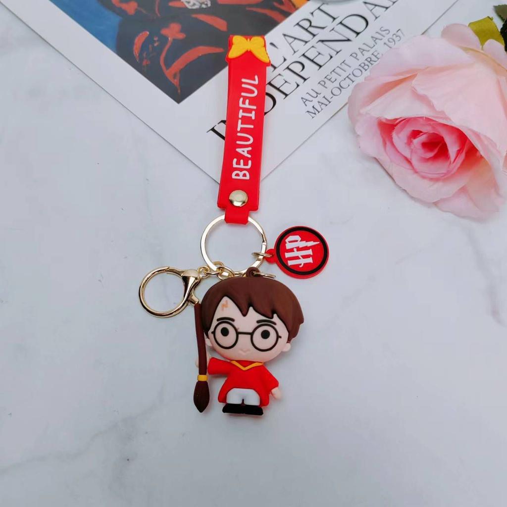 Potter Harry Ron Hermione Malfoy Keyring Keychain Pendant Figure Toy Xmas Gift