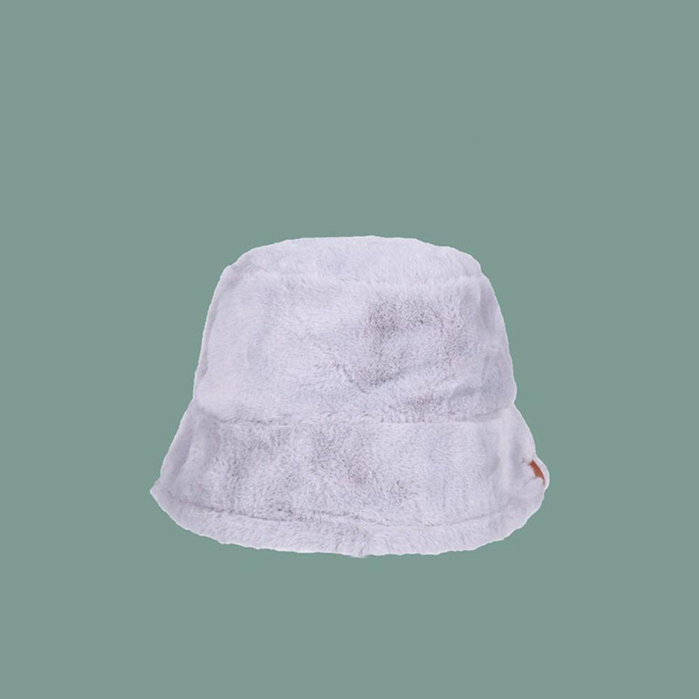 Imitation Fur Women's Plush Hat Windproof Warm Fisherman Hat Personality Wool Bucket Hat  Ladies