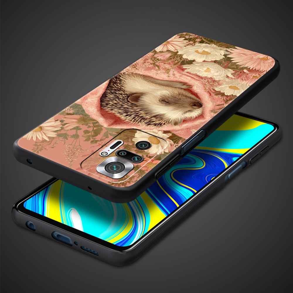 Autumn Cute Hedgehog Design Phone Case For Xiaomi Redmi Note 14 13 5G 10 11 12 Pro Plus 4G 14C 13C 12C 10C Black Cover