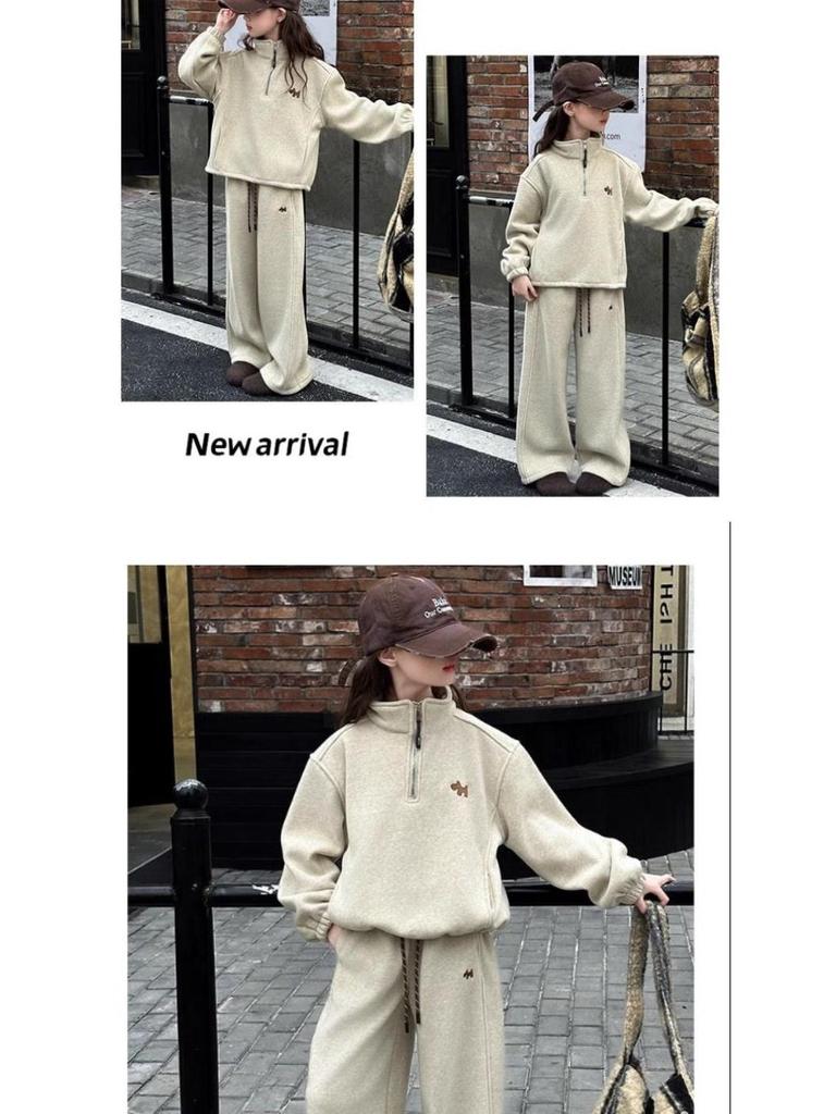 Dziewczęcy modny dres dwuczęściowy na wiosnę/jesień 2025