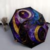 Galactic Harmony: Cosmic Yin-Yang Tapestry, Celestial Art for Your Space Umbrella, Cute Umbrella with Cute Design, Portable 3-Fold Compact Umbrella fo