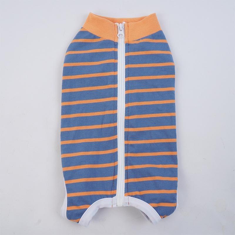 Dog Clothes, Thin Belly Protection Vest, Belly Anti-cool Free Striped Shirt, Back Buttons, Female Dog Sterilization and Weaning