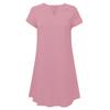 Summer Loose Short Sleeve V-neck Short Dress Women Plus Size Fashion Elegant Thin Party Casual A-line Dress Female Simple Solid Color Women's Clothing