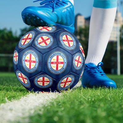 1pc MCFCIndoor Soccer Ball Colorful All Ages Machine Stitched PVC Competition Ready Durable High-Bounce HE3