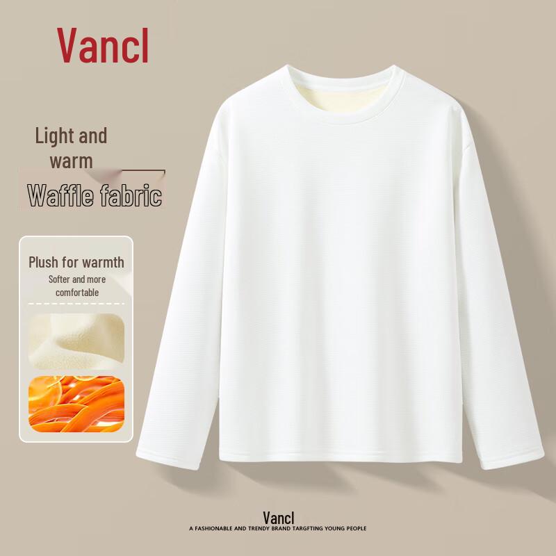 VANCL Men s Fleece-Lined Waffle Round Neck Long Sleeve T-Shirt XL