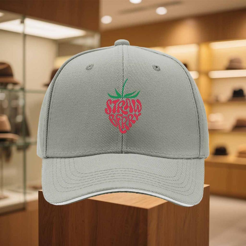 Strawberry Graphic Baseball Cap Unisex Polyester Adjustable Casual Streetwear Summer Sports Hat