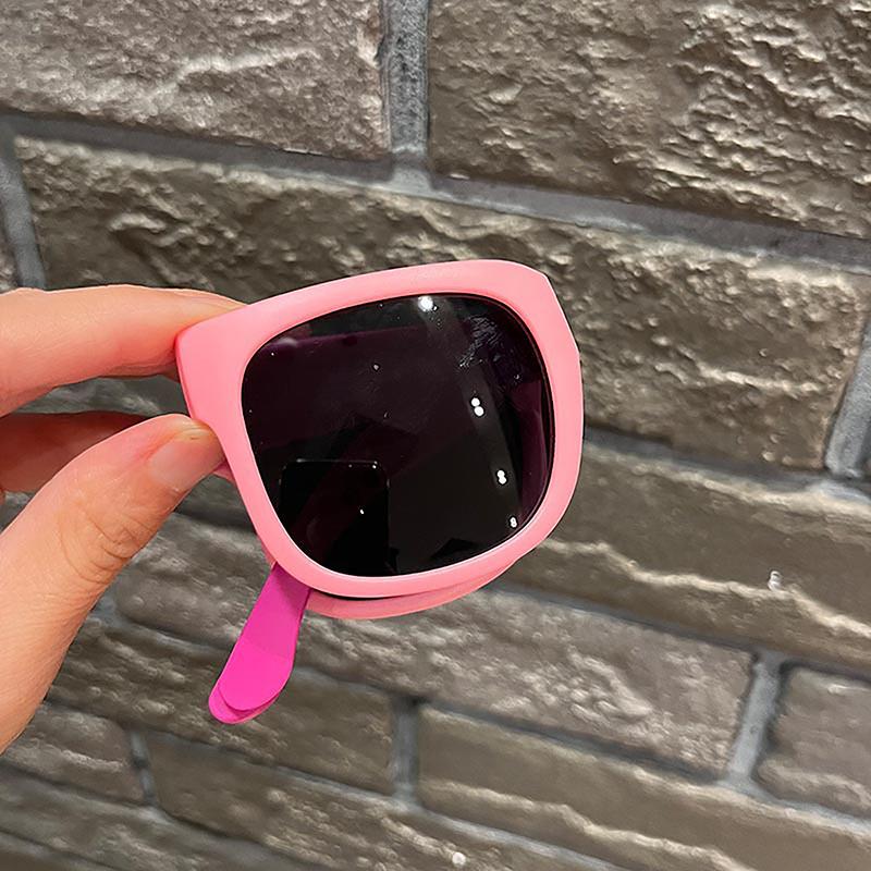 Kids Outdoor Foldable Sunglasses Baby Boys Girls Travel Goggle Shades Eyewear Vintage Square Frame Uv Sun Glasses For Childre
