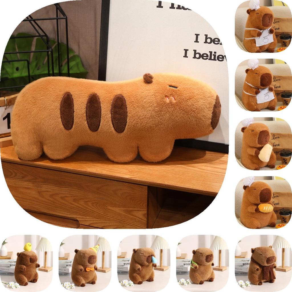 Toy Capybara Plush Animal Doll Shoulder Bag Chef Costume Children Holiday Gift