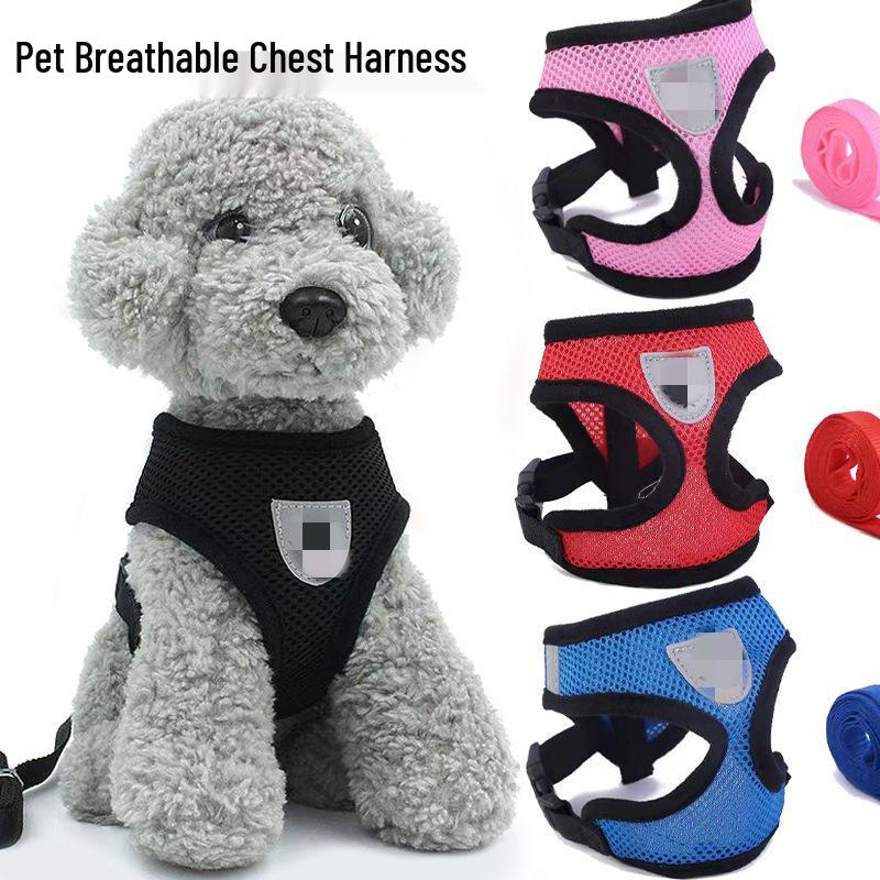 Breathable Anti-Escape Mesh Dog Harness with Adjustable Vest-Style Leash