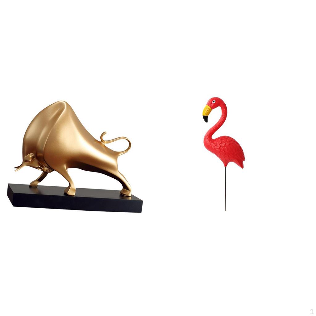 Abstract Fusion Sculpture Tabletop And Garden Decor Unique Cattle Flamingo Figurine for Home Desk