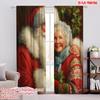 2 Stück, 2D-Flachdruck Vorhänge & Fensterdekoration Weihnachtsmann & Mrs_ Weihnachten Umarmung Vielseitiger Stoff (ohne Stange) Festlich