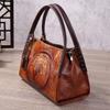 New Chinese Style Women's Bag European and American Retro Embossed Hand-painted Portable Messenger Vegetable Blue Bag