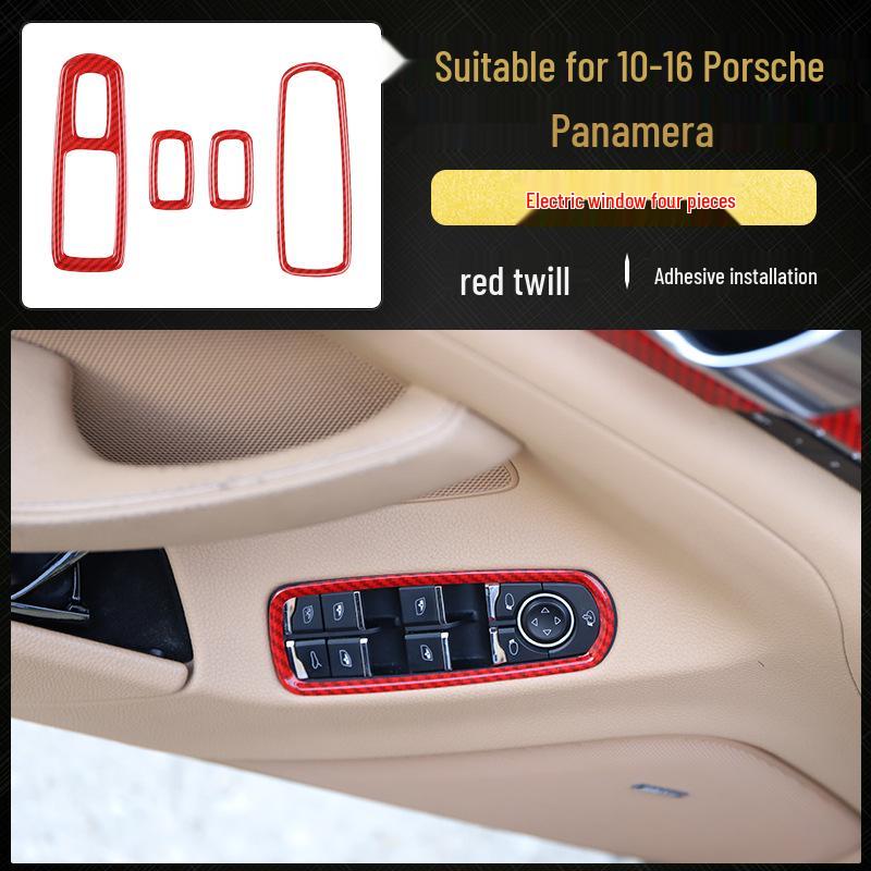 Carbon Fiber Panel Decor Sticker for 10-16 Panamera Front Passenger Side - Imitation Peach Wood