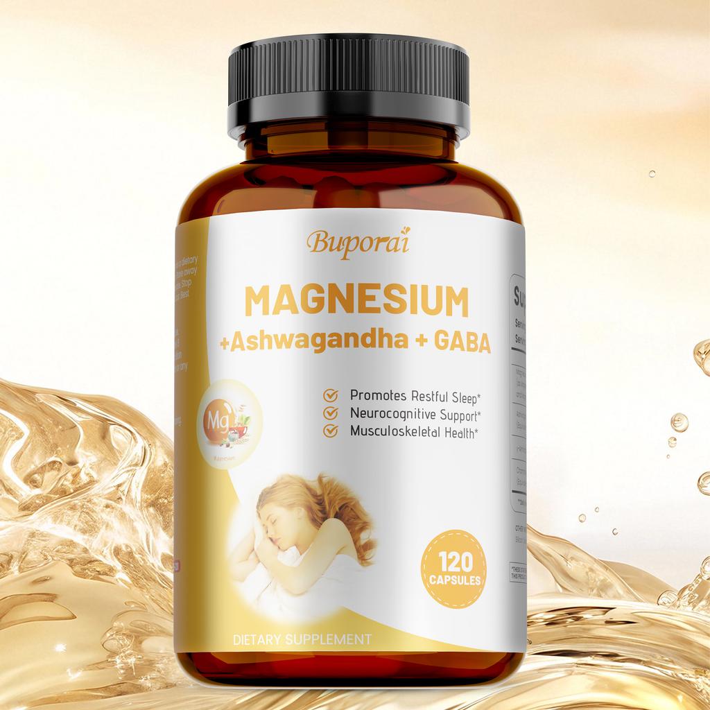 Ashwagandha Complex, Highly Absorbable Magnesium Complex, Relieves Stress, Strengthens Muscles and Heart, Gluten-free.
