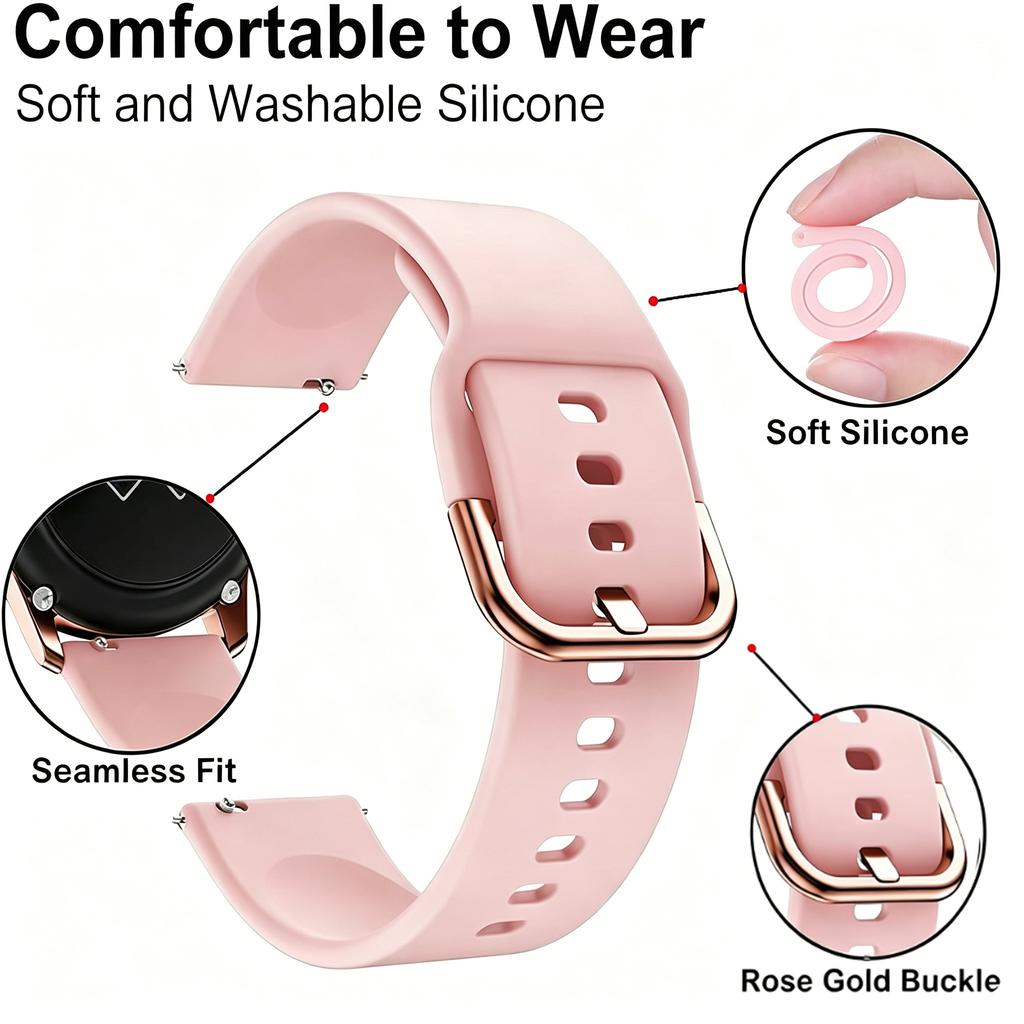 18mm 20mm 22mm Silikonový řemínek pro Samsung Galaxy Watch Active 2 Watch3 45mm 42mm Gear S3 Řemínek náramek pro Amazfit bip Huawei GT Honor Watch