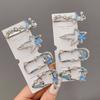 Rhinestone Moon Star Hair Clip Y2K Blue Silver Color Alloy Hair Clip Girls Zircon Star Duckbill Clip Bangs Side Clip Accessories