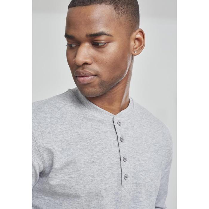 T-shirt - Urban Classics - Henley - Manches longues - 90% Coton - Mixte