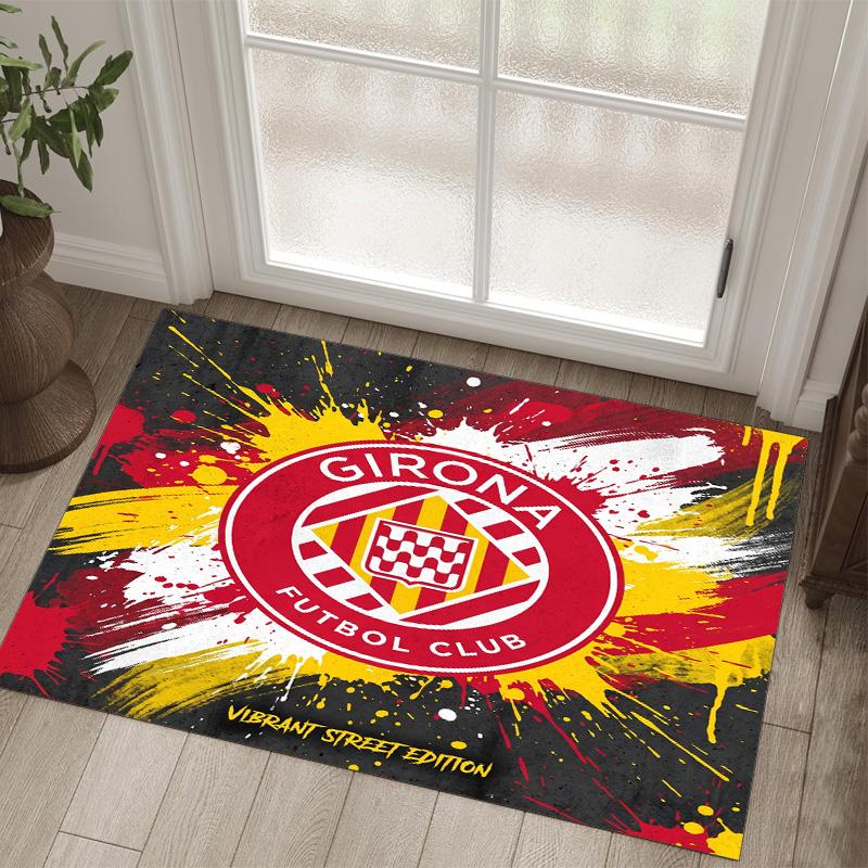 Girona FC Design Crystal Velvet Carpet Cozy Non?Slip Printed Rug For Bedroom Living Room Entrance