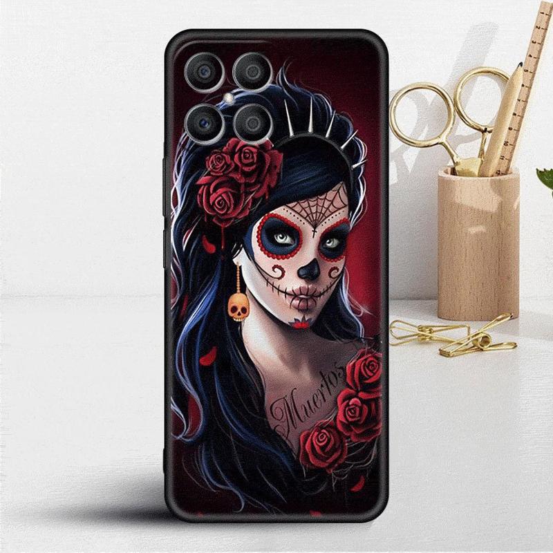 Retro Skull Butterfly Case For Honor X8 X8a 90 X9a 8X 70 50 20 Magic5 Pro 9X P60 P50 Black Soft Phone Funda