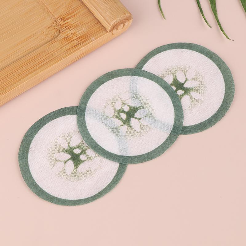 100Pcs Eye Scrub Cleansing Pad Mask Disposable Eye Scrub Cleansing Pads Pad Creative Green Cucumber Printed Eye Scrub Mask Sheet