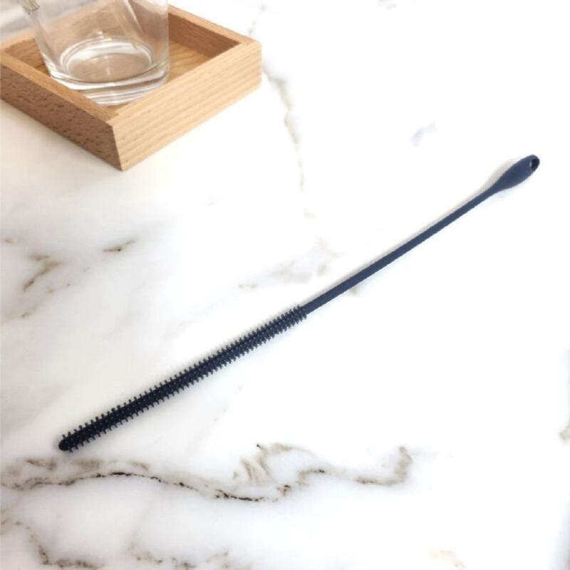 Silicone Straw Cleaning Brush Dark Gray