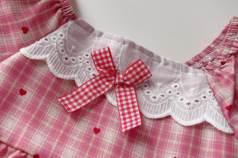 0-5 Years Girls' French Puff Sleeve Summer Dress