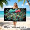 Music Theme Quick Dry Beach Towel Custom Name Text Print Large Sand Resistant Towel Beach Vacation