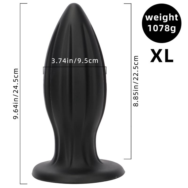 Black Yu'er Sucker Rear Court Big Anal Plug Fisting Training Soft Anal Expansion Silicone Super Large Anal Plug Dildo